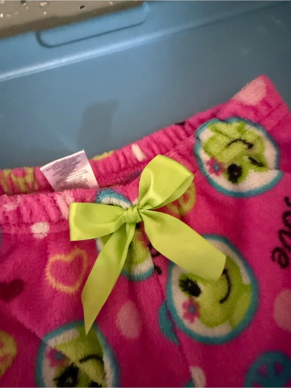 Girls' Pink Smiley Face Fleece Pajama Pants